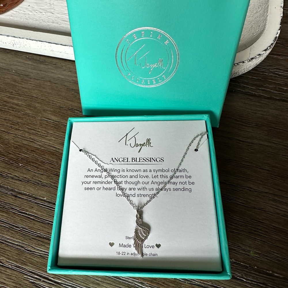 T.Jazelle Angel Blessings Sterling Silver Charm Necklace NEW IN BOX